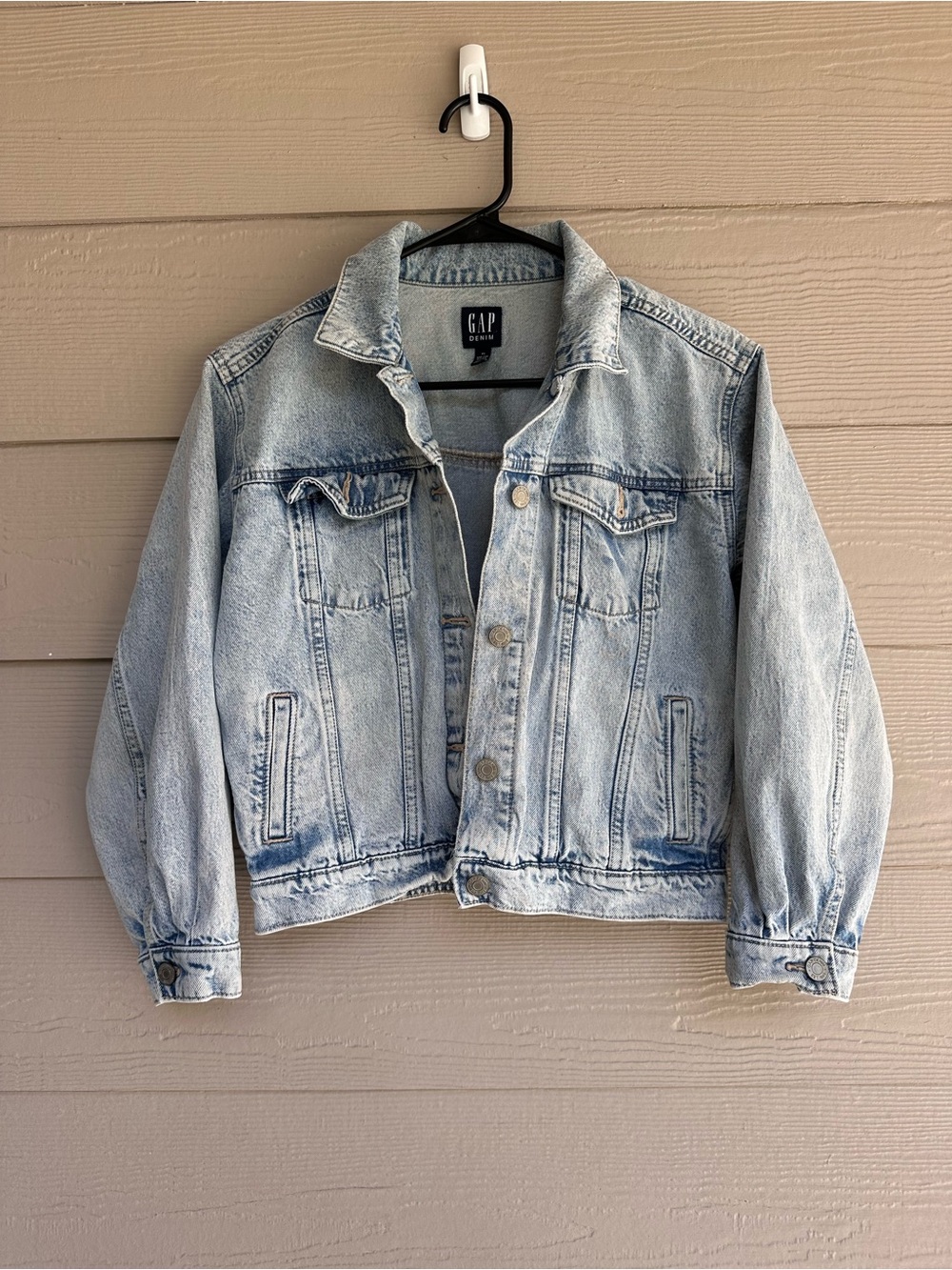 Gap 1969 Womens Jean Jacket Light Wash Button Up Size XS (a13)
